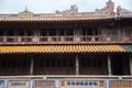 Hue, ancient capital of Vietnam. architecture detail of roofs and decorations Royalty Free Stock Photo