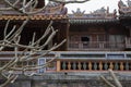 Hue, ancient capital of Vietnam. architecture detail of roofs and decorations Royalty Free Stock Photo