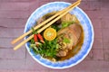 Hue beef noodle (bun bo hue). Royalty Free Stock Photo