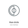 Hue circle outline vector icon. Thin line black hue circle icon, flat vector simple element illustration from editable user