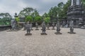 Hue city, Viet Nam: statues at Khai Dinh Tomb emperor in Hue, Vietnam. A UNESCO World Heritage Site. Royalty Free Stock Photo