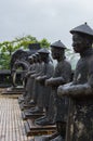 Hue, Vietnam - December 16, 2016: Statues of warriors in Imperial Khai Dinh