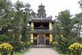 Temple and building inside the Thien Mu Pagoda in Hue, Vietnam Royalty Free Stock Photo