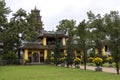 Temple and building inside the Thien Mu Pagoda in Hue, Vietnam Royalty Free Stock Photo