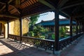 Hue, Vietnam, the imperial citadel. View of a palace garden with bonsai trees.