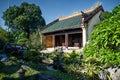 Hue, Vietnam, the imperial citadel. View of a palace garden with bonsai trees.