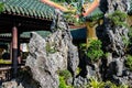 Hue, Vietnam, the imperial citadel. View of a palace garden with bonsai trees.