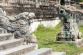 Dragon Statue at Imperial City(UNESCO World Heritage Site). a famous Historical site in Hue, Vietnam. Royalty Free Stock Photo