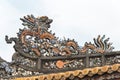 Roof at Imperial City(UNESCO World Heritage Site). a famous Historical site in Hue, Vietnam. Royalty Free Stock Photo