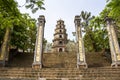 Facade View Of Thien Mu Pagoda Also called Heavenly Lady Pagoda In Thua Thien - Hue Province, Vietnam.