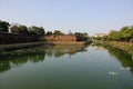 The historic walled citadel in the Forbidden city in the city of Hue in Vietnam