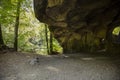 The Huel Lee is man-made caves in Luxembourg Sand-stone. The forest and the surroundings near the caves Royalty Free Stock Photo