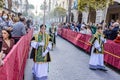 Huelva, Spain - April 13, 2022: Altar boy or acolyte in the holy week procession