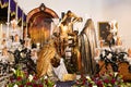 Huelva, Spain - April 1, 2021: Procession of the Sacred Descent of Our Lord Jesus Christ inside the Parroquia Mayor de San Pedro