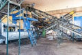 Huelva, Spain - December 04,2021: Artisan olive oil processing machinery Royalty Free Stock Photo