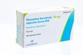 Huelva, Spain - July 23, 2020: Spanish Box of Fluoxetine Aurobindo 20mg. Fluoxetine is a type of antidepressant known as an SSRI Royalty Free Stock Photo