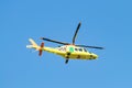 Huelva, Spain - June 26, 2021: Agustawestland A109S Grand belonging to the fleet of helicopters 061 of the Junta de AndalucÃÂ­a.