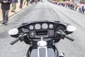 Huelva, Spain - October 30, 2021: Pilot view of a Harley Davidson motorcycle