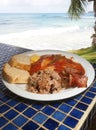 Huevos rancheros eggs with rice beans gallo pinto as seen in Cor