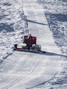 Snowcat, ratrack PistenBully - machine for snow preparation while working in Alpe D\'huez