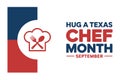 Hug a Texas Chef Month September with Chef Hat and Utensils Royalty Free Stock Photo