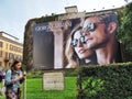 Huge advertising billboard for Giorgio Armani fashion brand