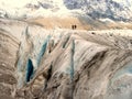 Huge alpen glacier at Mont Blanc