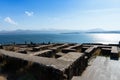 Armenia, Lake Sevan, September 2021. The foundation of a medieval monastery at the top of the mountain.