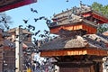 A huge amount of pigeons on Durbar Central Square in Kathmandu, Nepal.