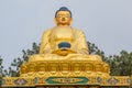 Huge ancient golden statue of buddha in the temple in Kathmandu Royalty Free Stock Photo