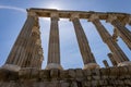 Huge ancient Roman temple columns carved in stone Royalty Free Stock Photo