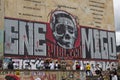 A huge art or `mural` against Colombian ex president ÃÂ´ÃÂlvaro Uribe VÃÂ©lez.
