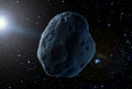 A huge asteroid in space, on a dark background.  Elements of this image were furnished by NASA Royalty Free Stock Photo