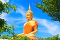 Huge Beautiful Golden Buddha Statue with Blue sky Royalty Free Stock Photo