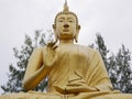 Huge beautiful golden Buddha statue Royalty Free Stock Photo