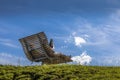 A huge bench at the so called Winklmossalm in Reit im Winkl in Bavaria, Germany at a sunny day in summer. Royalty Free Stock Photo