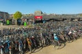 Huge bicycle parking in Amsterdam outside the central train station, North Holland, Netherlands, transport, traveling