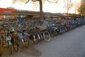 Huge bicycle parking in the center of Amsterdam Royalty Free Stock Photo