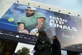 Huge billboard in main square welcome the oncoming Nitto ATP finals tournament Turin Italy