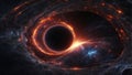 Huge black hole warps space beautiful view