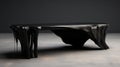 Ethereal Figures: Futuristic Black Liquid Coffee Table