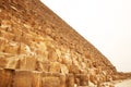 The huge blocks at the base of the Great Pyramid. Egypt