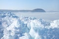 Huge blocks of ice in the sea.