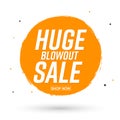 Huge Blowout Sale, banner design template, discount tag