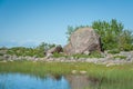 Huge boulder in the shape of a heart.