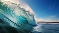 Huge breaking wave crashing in ocean Royalty Free Stock Photo