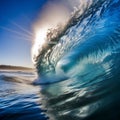 Huge breaking wave crashing in ocean Royalty Free Stock Photo