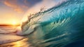 Huge breaking wave crashing in ocean Royalty Free Stock Photo