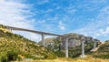 Huge bridge over the canyon of the Tara river in mountains of Montenegro