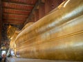 Huge Buddha made of gold is on a pedestal